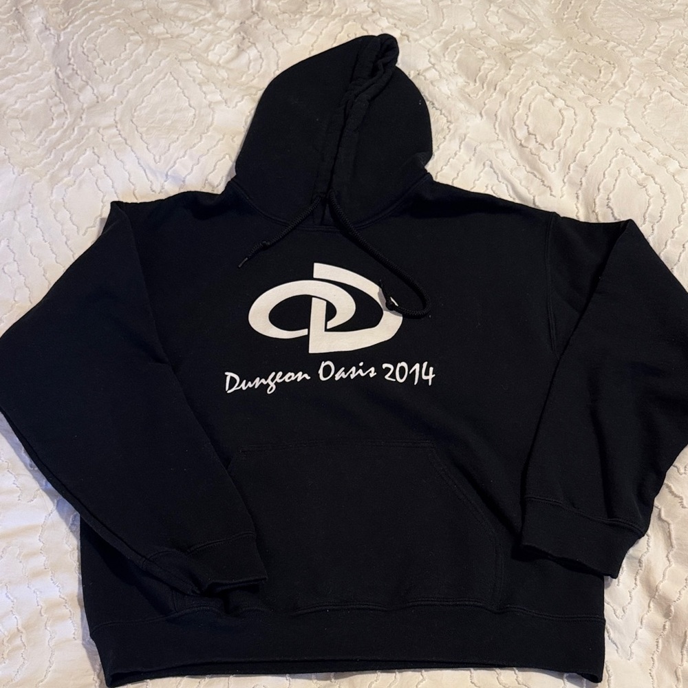 Gildan Black Hoodie with White Print